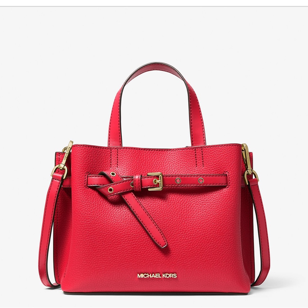 Nwt- Michael Kors Red Satchel With Gold Hardware
